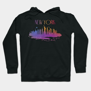 New York City Watercolor Skyline Hoodie